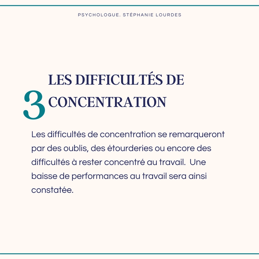 3eme symptôme du burn-out : Difficultés de concentration